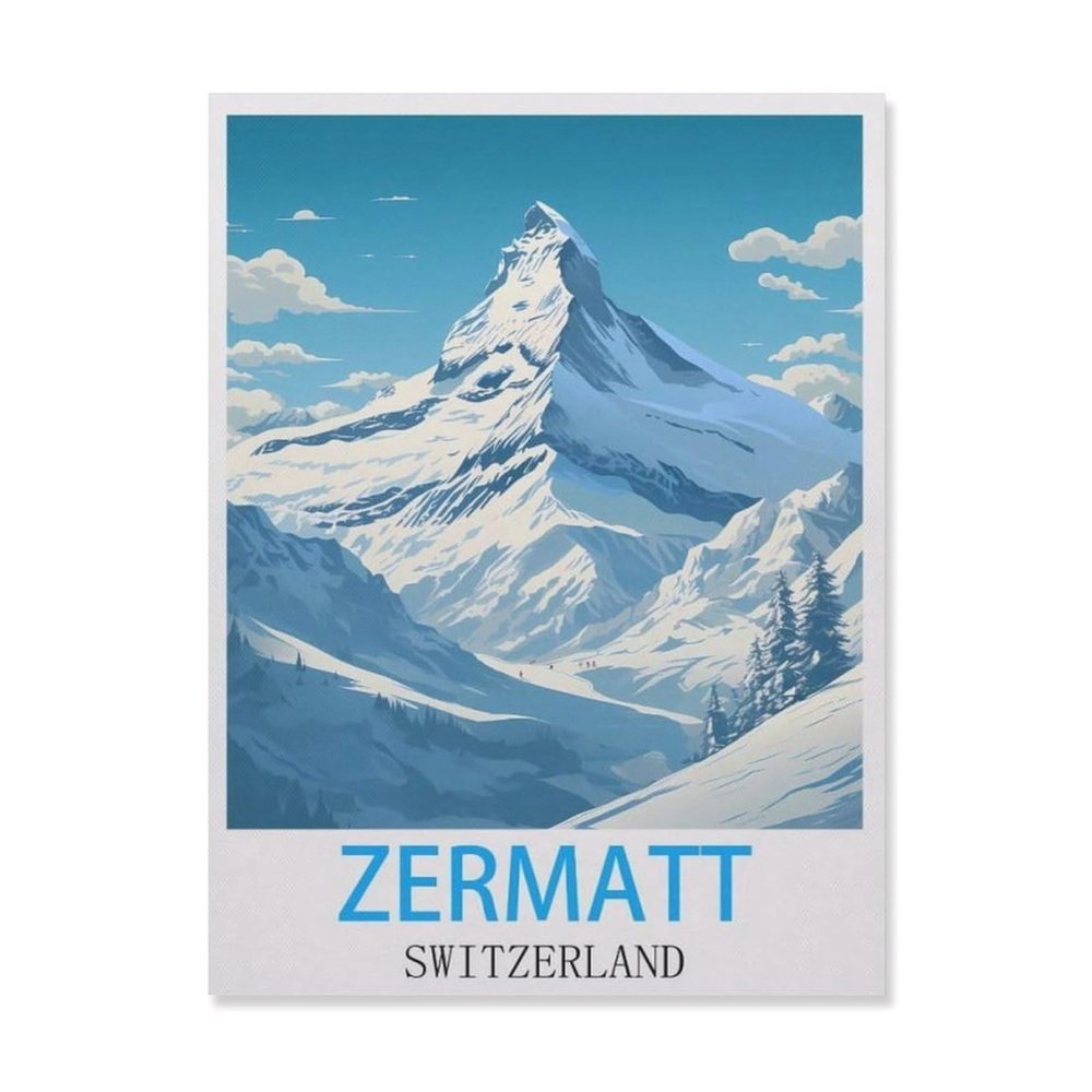 Jigsaw Puzzle 1000 Pieces for AdultsZermatt SwitzerlandTeens Boys Girls Puzzles Difficult Thick Sturdy Pieces Challenging Puzzle for Party Games50x70cm-FL29