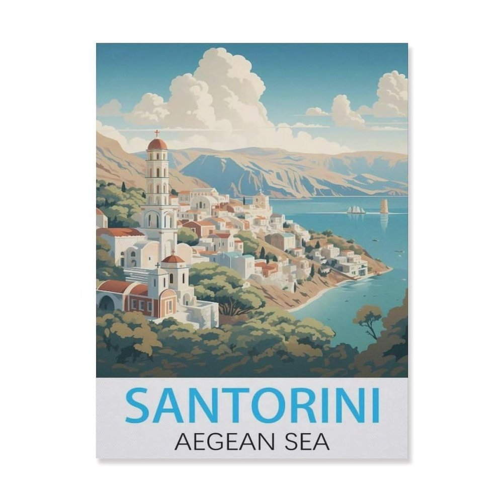 1000PcsSantorini Aegean SeaJigsaw Adult Decompression Game Puzzle Students Toy for Children Christmas Birthday Gifts50x70cm-FK5