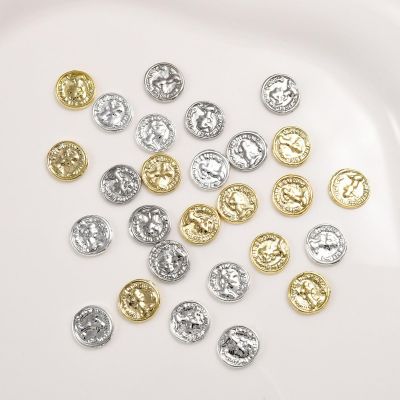 BNZBCUI Alloy Jewelry, Gold Coins, Earrings, Accessories, 3D Nail Art, Wearable Nail Decoration, 30 Pieces(Mixed Color)