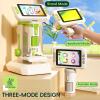 4 inch 1080P Microscope for Kids,2-in-1 Handheld & Desktop Digital Zoom 100X-1600X Digital,6 LED Lights,Includes 4 Blank & 2 Prepared Slides,Kids Microscope Educational Science Toy Age 8-12 (White) view 2
