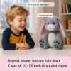 YH YUHUNG Easter Bunny Interactive Talking Plush Toy, Voice Repeat & Record, 10 Songs with Flapping Ears, Volume Control, Animated Stuffed Rabbit Easter Basket Gift for Toddlers Kids, Soft Gray view 2