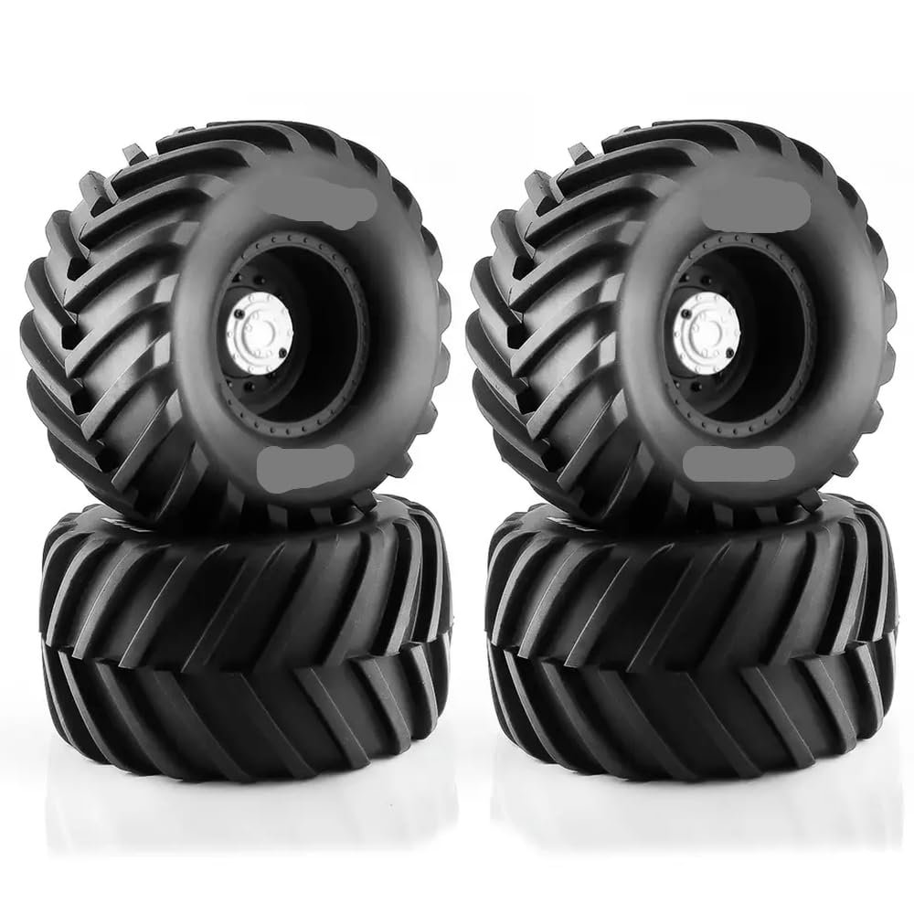 4pcs 133mm 1 10 Scale Buggy Tires with 12mm Hex Wheels Compatible with 1 10 RC Buggy Upgrade Parts(Black A)