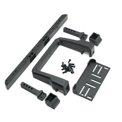 1/10 RC Crawler Car Model Metal Front Rear Bumper with Winch Mount Upgrade Parts Compatible with Various RC Crawler Models(Front)