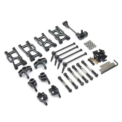 RC Pull Rod For LC LC12B1 Emb-1H-dth-mth 1/14 Metal For Swing Arm Steering Cup Steering Group Connecting Rod9 Piece Set RC Car Parts Replacement Use(Black)