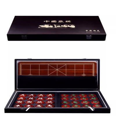 Natural Crystal Jade Chinese Chess, Xiangqi Gift Set - Travel Games Sets with Board Games Gift, Xiang Qi Game & Pieces, Chinese Decor & Gifts, Chinese New Year Decor