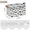 ALAZA Bat Halloween White Black Rectangular Closet Storage Box Storage Bin Basket Storage Cube with Leather Handles Nursery Storage Laundry Hamper 2 Piece view 3