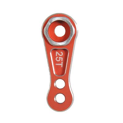 25T Metal Steering Servo Arm Horn Compatible with 1/7 Scale Short Card RC Cars Model Upgrade Part Compatible with UDR(Red)