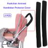 2 PCS 18.7*1.37*1.37inches Stroller Armrest Handle Cover,Pushchair Handlebar Sleeve,Universal Protective Case Grip Bar Covers Replacement Removable Toddler Pram Bumper Dust Proof Handle Gloves(Black) view 3