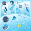 Fajiabao Doctor Kit for Toddlers 3-5 Preschool Dress Up Toddler Toys 2-3 Kids Doctors Play Set with Costume, Toy Stethoscope & Medical Bag for Pretend Play Gift for 2 3 4 Year Old Girls (Blue) view 2