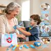 Fajiabao Doctor Kit for Toddlers 3-5 Preschool Dress Up Toddler Toys 2-3 Kids Doctors Play Set with Costume, Toy Stethoscope & Medical Bag for Pretend Play Gift for 2 3 4 Year Old Girls (Blue) view 3