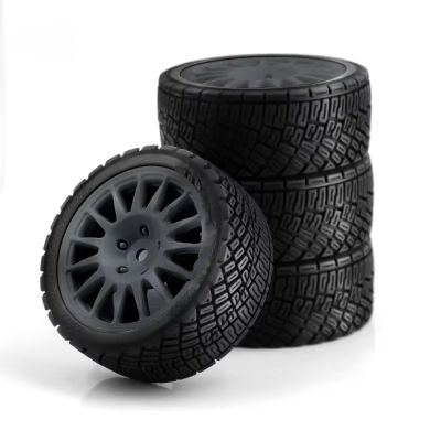 Remote Control Car Tire Compatible with Tamiya WRC C3 1/10 RC Car Upgrade Parts Replacement Accessories 4pcs 67mm for Rally Tire with Wheel Rim(Gray)