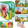 Busy Book Farm Interactive Soft Book for Toddlers, Educational Farm Animals Quiet Book with Finger Puppets, Learning Activity Toy for Kids view 1