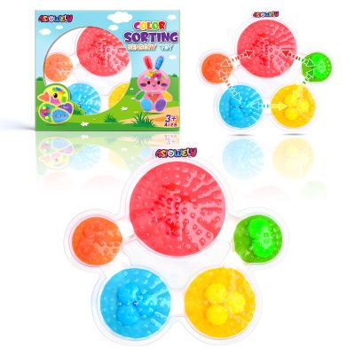 ASIOWELY Color Sorting Sensory Toys for Kids with Autism Toddler Toys for Airplane Travel Road Trip Preschool Montessori Toys Fine Motor Skills Palm Easter Basket Stuffers Gifts for Kids Boys Girls