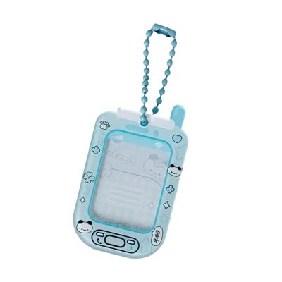 1Inch Card Holder Pendants Acrylic Phone Shape Korean Photocard Protective Sleeve Card Case Student Campus Bag Charm Organizers