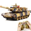 DBshoot 1/24 RC Tank, US M1A2 Army Toys with Sound Effects, Lights and Smoke, 2.4GHz Remote Control Tank for Boys, Infrared Battle Toy with Smoke and Sound Effect Gift for Kids Aged 4+ view 1