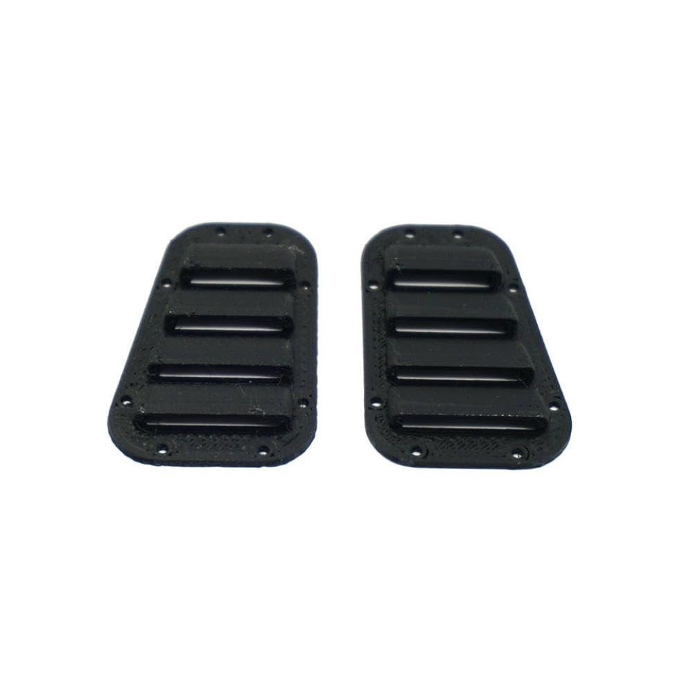 2Pcs Black Plastic Air Intake Grille Cover Compatible with 1 10 Scale RC Crawler Car Body Accessories Decoration Parts