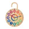 FQRDKT Teaching Time Clock Wood Clock for Kids, Easy to Read Children Quiet Movement Wooden Versatile Decor Silent Non Ticking view 1