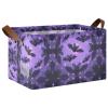 ALAZA Bat Mandala Happy Halloween Rectangular Closet Storage Box Storage Bin Basket Storage Cube with Leather Handles Nursery Storage Laundry Hamper 2 Piece view 1