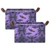 ALAZA Bat Mandala Happy Halloween Rectangular Closet Storage Box Storage Bin Basket Storage Cube with Leather Handles Nursery Storage Laundry Hamper 2 Piece view 2