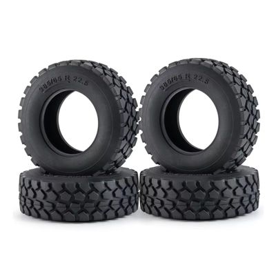 Compatible with Tamiya 1/14 RC Cars Upgrade Part Tractor Truck 4Pcs Rubber All-Terrain Tyres Wheel Tires Thicken Widen 30Mm RC Car Tires Tyre Rims