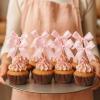 12 Pcs Bow Cupcake Toppers Cake Topper Appetizer Skewers and Bamboo Toothpicks with Pink Bow Coquette Birthday Party Decor Baby Shower Favors view 4