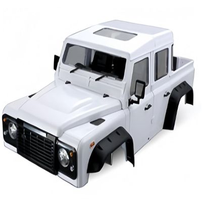 1/10 RC Land Rover Defender Pickup Hard Body Shell Kit-313mm Wheelbase Pickup Body for Axial SCX10 90046 TRX4 CC01 Capra RC Crawler Car (White)