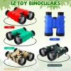 Foilswirl 12 Set Binocular Compass Magnifying Glass Set Christmas Birthday Gift Small Telescope Binocular with Whistle Bag for Outdoor Exploring Stocking Stuffer(Fresh Color,Vivid) view 4