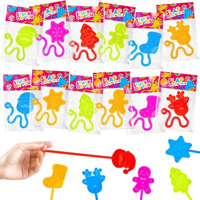 100 PCS Bulk Holiday Sticky Hands Toys Gifts for Toddlers, Valentines Party Favors Supplies Goodie Treat Bag Stuffers Fillers for Kids, Winter School Classroom Carnival Birthday Giveaways for Students