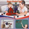 70PCS Magnetic Building Blocks Travel Toys for Kids Ages 4-8, Lava Portal Mini Magnetic Blocks with Iron Storage Box, Portable Magnet Cubes STEM Learning Set for Toddler Boys Girls Ages 3+ view 4