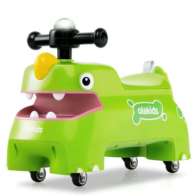 OLAKIDS Ride on Push Car, Kids Foot-to-Floor Sliding Car with Universal Wheels, Light, Sound, Under-Seat Storage, Ride on Toy for Toddlers Boys Girls Aged 3+ Years (Green)