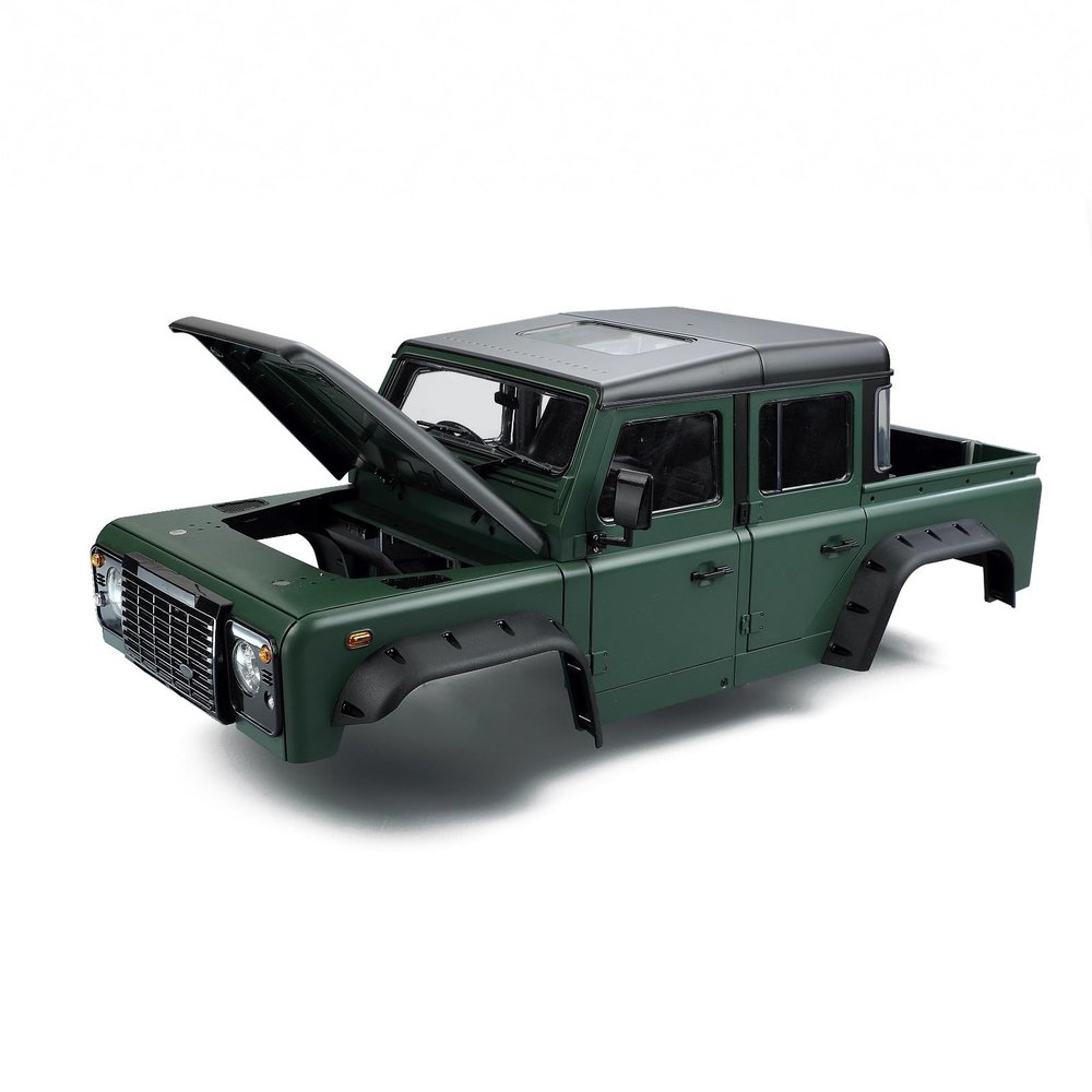 1/10 RC Land Rover Defender Pickup Hard Body Shell Kit-313mm Wheelbase Pickup Body for Axial SCX10 90046 TRX4 CC01 Capra RC Crawler Car (Army Green)