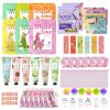54PCS Spa Party Supplies for Girls, Spa Party Favors Include Facial Masks,Under Eye Patches, Lip Balm, Foot Bath Bombs, Hand Cream, Compressed Towel, Hair Band for Six Girls, Sleepover Party gifts view 1