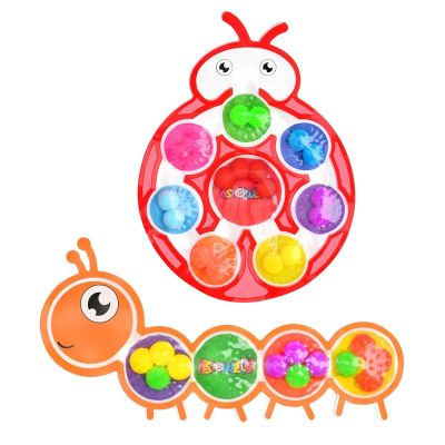ASIOWELY 2Pcs Color Sorting Sensory Toys for Kids with Autism Toddler Toys for Airplane Travel Road Trip Preschool Montessori Toys Fine Motor Skills Easter Basket Stuffers Gifts for Kids Boys Girls