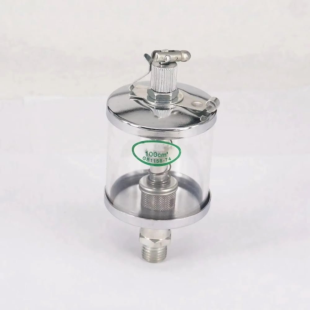1pc M6 M8 M10 Drip Feed Oil Cup Lubricator 16ml with Sight Glass and Needle Valve for Engines and Motors(M8x1.25 16ml)