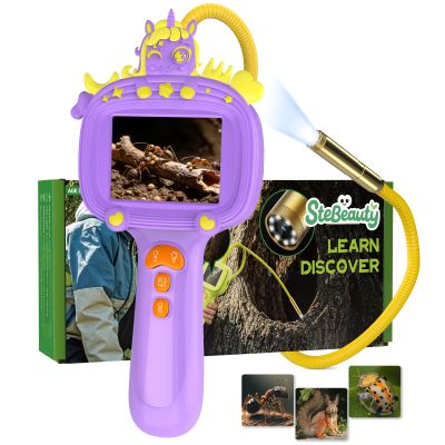 Borescope Snake Camera with Light for Kids, Photo and Video Mini Unicorns Endoscope, Stem Toys for Kids 4-10, Educational Birthday Gifts for Girls Boys, Best Science Gifts for Hiking Camping (Purple)