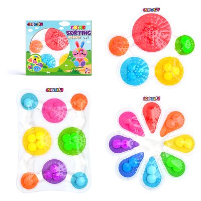 ASIOWELY 3Pcs Color Sorting Sensory Toys for Kids with Autism Toddler Toys for Airplane Travel Road Trip Preschool Montessori Toys Fine Motor Skills Christmas Stocking Stuffer Gift for Boys Girls