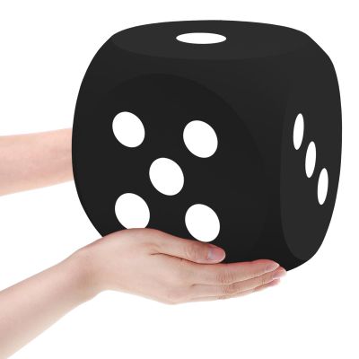 Shappy 7.9 Inches Foam Dice Fun Filled Large Educational Toy Kawaii Giant Dice Jumbo Decorative EVA Foam Big Square Building Blocks for Board Game Learning Sessions(1 Pc,Black)