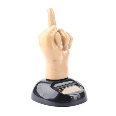 Car Dashboard Solar Powered Mid Finger Shaking Toy Dancing Figure Toy Decorative Toy Figures Playsets, Decorations