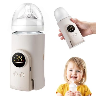 18W Portable Baby Bottle Warmer for Travel Fast, Waterless Milk Heater for Breastmilk & Formula | USB Rechargeable Bottle Warmer with Precise Temperature Control Essential for On-The-Go Feeding