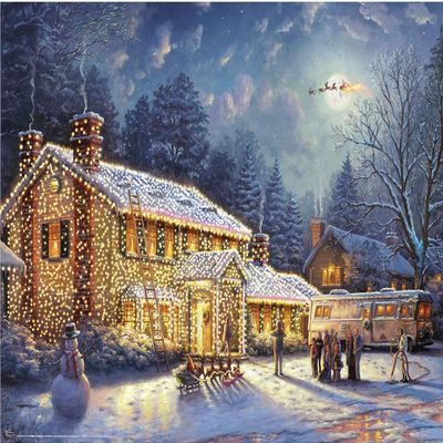 1000pcs Multi National Lampoons Xmas Vacation Jigsaw Puzzle for Adults & Kids, Cardboard, Retro Style, 10 Years & Up