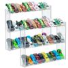 [2 Pack] Clear 3-Tier Display Case for 1:64 Toy Cars  Holds 30 Diecast Vehicles, Wall Mounted or Desktop Organizer Rack for Collectors view 1