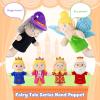 6 Pcs Castle Hand Puppets Fairy Tales Queen & King, Princess & Prince, Elf & Witch Plush Toys Role-Play Toy Puppets for Kids Storytelling Imaginative Pretend Play Teaching Preschool(6 Cartoon) view 2