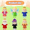 6 Pcs Castle Hand Puppets Fairy Tales Queen & King, Princess & Prince, Elf & Witch Plush Toys Role-Play Toy Puppets for Kids Storytelling Imaginative Pretend Play Teaching Preschool(6 Cartoon) view 3