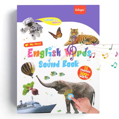 English Words Sound Book -Total 300+Words, 13 Themes, Interactive Audio Sound Books for Toddlers, Autism Sensory Games, Early Educational Gifts,Birthday Gift for Toddlers Kids Age 3 4 5