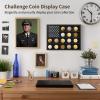 Tressify 3-Tier Wooden Coin Display Shelf with American Flag, Wall-Mounted Medal Cabinet for Collectibles view 2