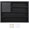 Tressify 3-Tier Wooden Coin Display Shelf with American Flag, Wall-Mounted Medal Cabinet for Collectibles view 3