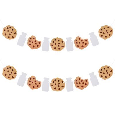 2 Pcs Cookies Milk Birthday Party Banner Milk and Cookie Baby Shower Decorations Cookies And Milks Theme Decorations for Boys Girls