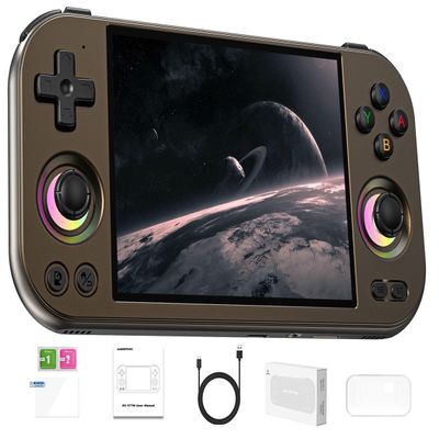 ANBERNIC RG477M Retro Handheld Game Console , Aluminum Alloy CNC Android 14 System 4.7 Inch LTPS in-Cell Touch Screen Dimensity 8300 Processor Support WiFi 6E Bluetooth 5.3(Brozen)