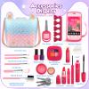Woumserta Pretend Makeup for Toddlers, Play Makeup Kit for Little Girls Age 3-5, Mermaid Toy with Fake Make up Set for Kids, Christmas Birthday Gifts for 3 4 5 Year Old Girl view 2