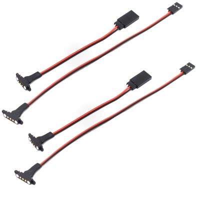 2sets 3Pin Magnetic Snap-on JR Extension Cable for RC Cars Models,Trucks Robotics DIY Electronics,Remote Control lamp Group Magnetic Suction Extension Cable,Quick disassembly Connector (20cm-2 Sets)